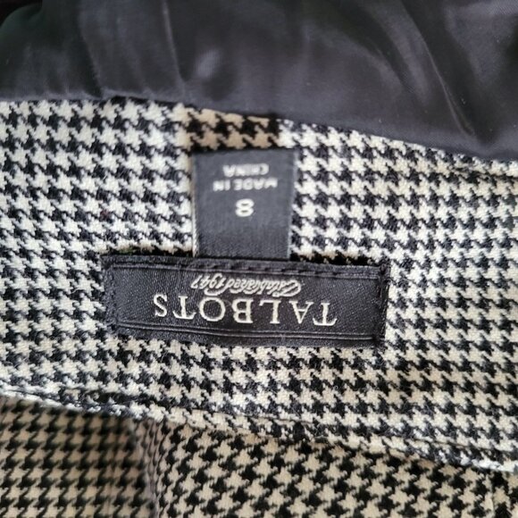 Talbots Black & White Houndstooth Dress With Belt Size 8 - Picture 4 of 6